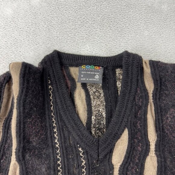 Coogi Australia Black / Cream Knit Wool Sweater Men’s Size S - Picture 9 of 11